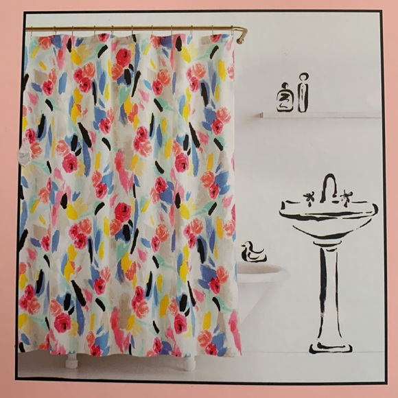 ✨HP✨ Kate Spade Paintball Floral Shower Curtain - Picture 2 of 5